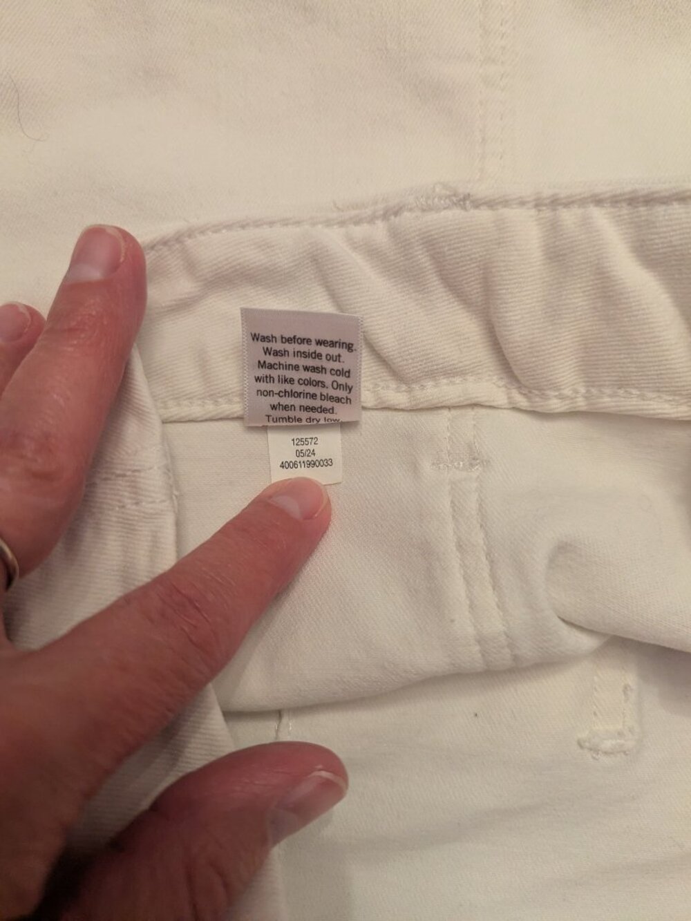 Cream Denim Silver Button Fly High Waisted Wide Leg Flattering Pants Sonoma SZ16 - Picture 7 of 8